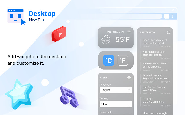 Desktop New Tab chrome谷歌浏览器插件_扩展第2张截图