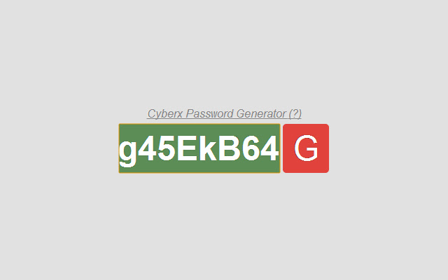 Cyberx Password Generator chrome谷歌浏览器插件_扩展第3张截图
