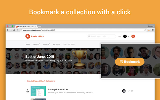 Product Hunt Bookmark Collections chrome谷歌浏览器插件_扩展第2张截图