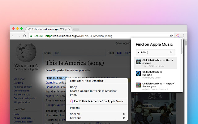 Find on Apple Music chrome谷歌浏览器插件_扩展第1张截图