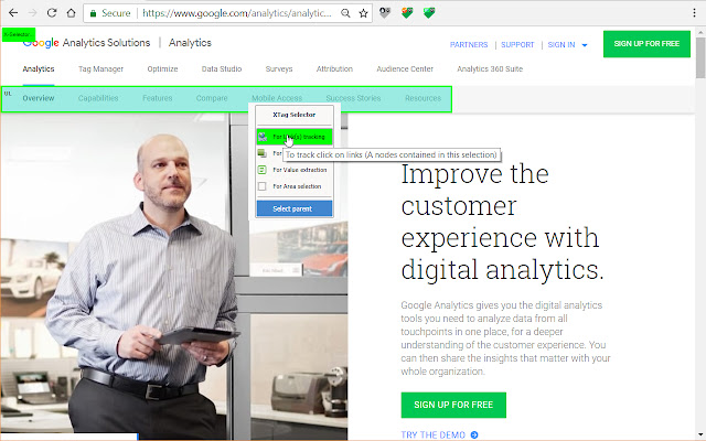 XTag Selector: Visual selection for trackers chrome谷歌浏览器插件_扩展第1张截图