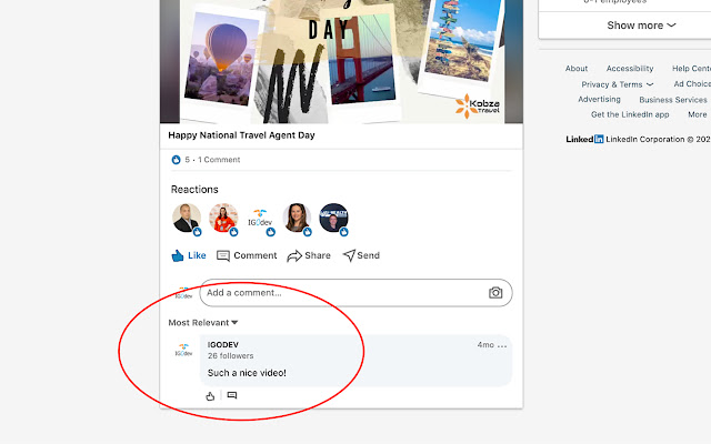 Comment as company. LinkedIn Plugin chrome谷歌浏览器插件_扩展第2张截图