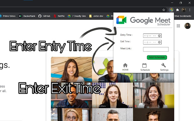 Google Meet Scheduler: Auto Join, Leave Meet chrome谷歌浏览器插件_扩展第1张截图