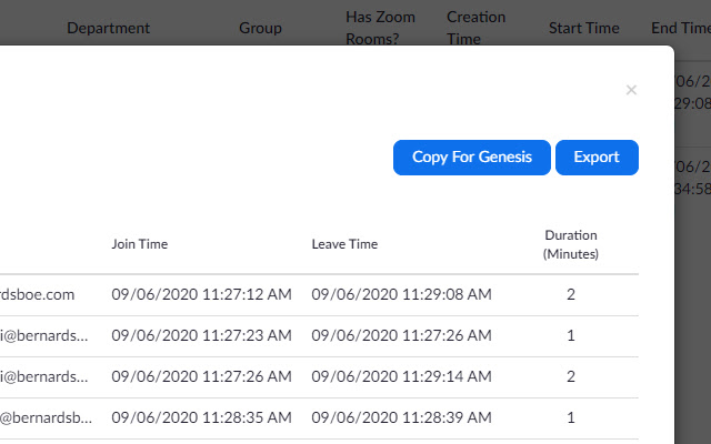 Genesis: Attendance From Zoom chrome谷歌浏览器插件_扩展第1张截图