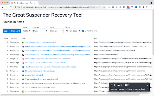 The Great Suspender Recovery Tool chrome谷歌浏览器插件_扩展第1张截图
