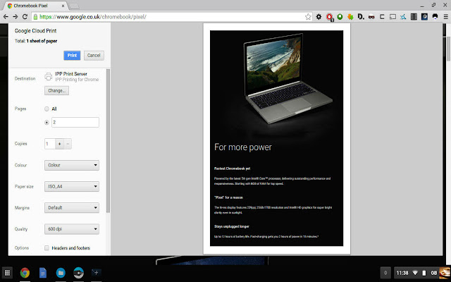 IPP / CUPS printing for Chrome & Chromebooks chrome谷歌浏览器插件_扩展第1张截图