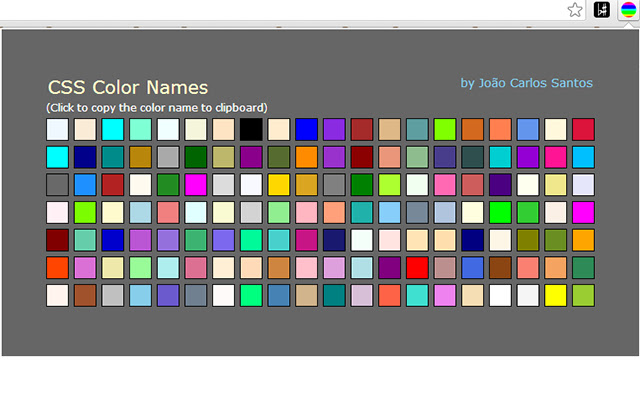 CSS Color Names chrome谷歌浏览器插件_扩展第1张截图
