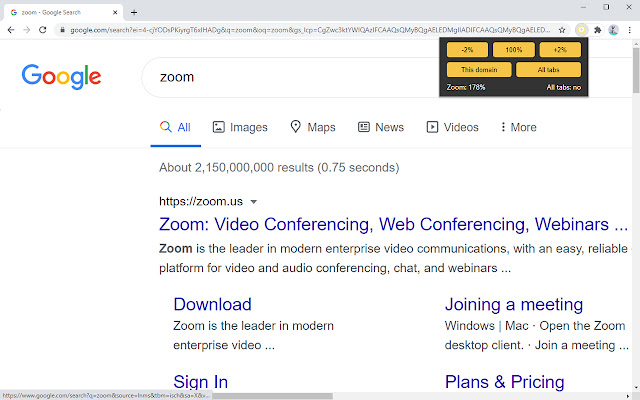Zoom Controller chrome谷歌浏览器插件_扩展第1张截图