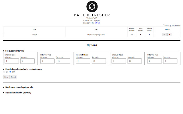 Page Refresher chrome谷歌浏览器插件_扩展第2张截图