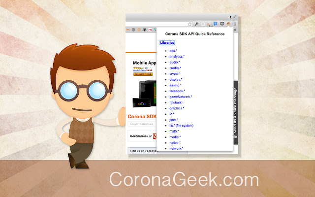 Corona SDK API Quick Reference chrome谷歌浏览器插件_扩展第1张截图