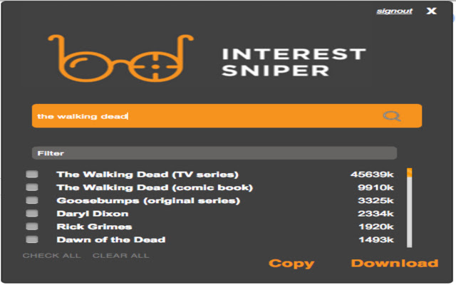 Interest Sniper chrome谷歌浏览器插件_扩展第3张截图