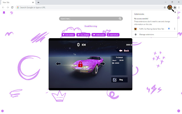 Traffic Car Racing Game New Tab chrome谷歌浏览器插件_扩展第2张截图