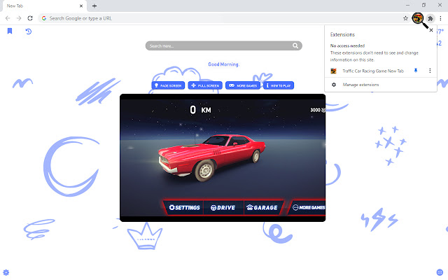 Traffic Car Racing Game New Tab chrome谷歌浏览器插件_扩展第3张截图