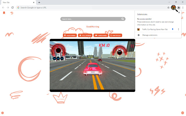 Traffic Car Racing Game New Tab chrome谷歌浏览器插件_扩展第4张截图