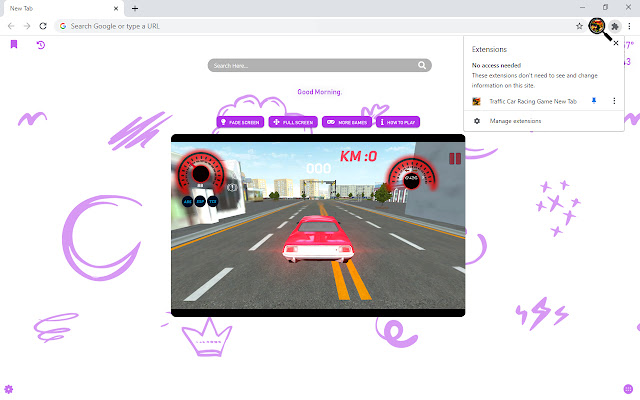 Traffic Car Racing Game New Tab chrome谷歌浏览器插件_扩展第5张截图