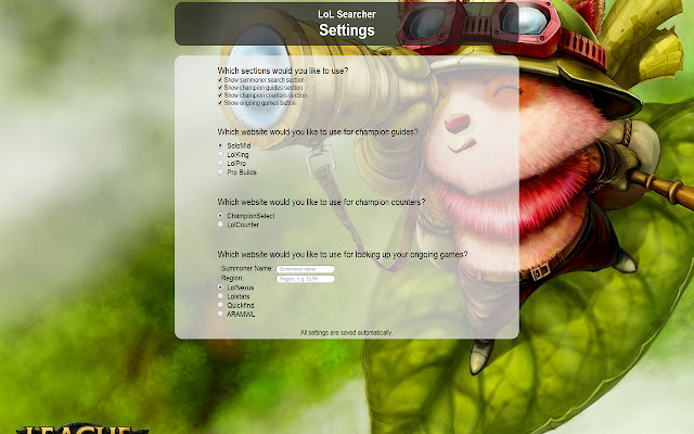 League of Legends Searcher chrome谷歌浏览器插件_扩展第2张截图