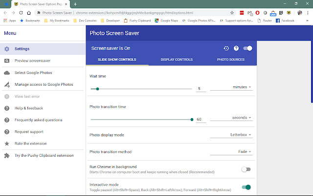 Photo Screen Saver chrome谷歌浏览器插件_扩展第4张截图