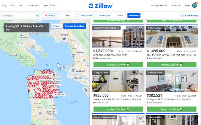 Cashflow Calculator for Zillow/Trulia/Redfin chrome谷歌浏览器插件_扩展第1张截图