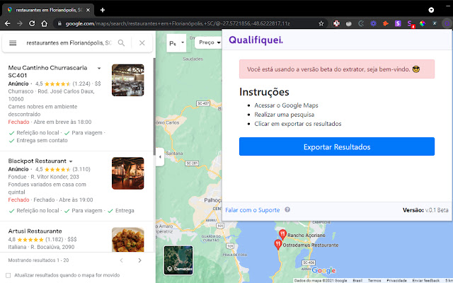 Qualifiquei Leads - Google Maps Scraper chrome谷歌浏览器插件_扩展第1张截图