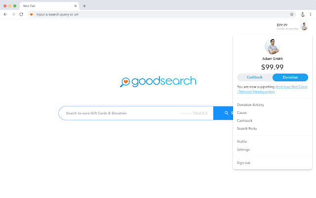 Goodsearch - Search & earn money for charity chrome谷歌浏览器插件_扩展第3张截图