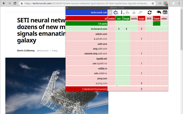 uMatrix development build chrome谷歌浏览器插件_扩展第1张截图