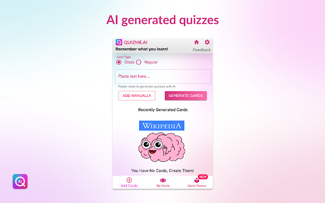 Quiz Me Ai - Remember what you learn online. chrome谷歌浏览器插件_扩展第1张截图