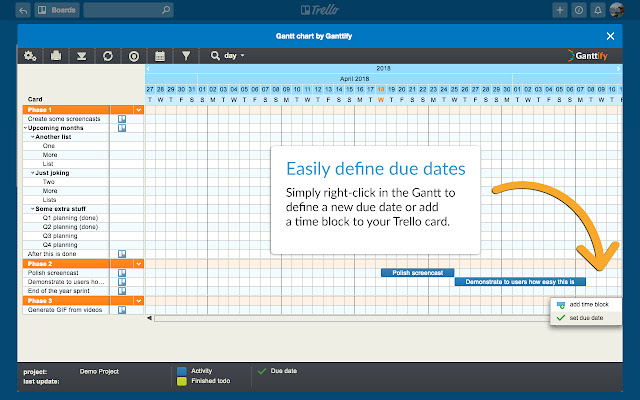 Gantt chart for Trello chrome谷歌浏览器插件_扩展第2张截图