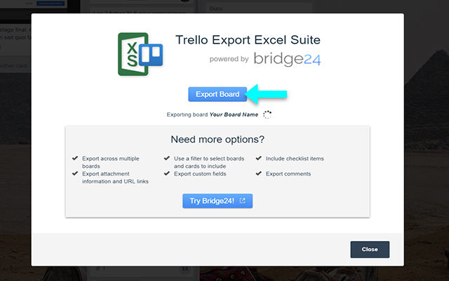 Trello Export Excel Suite chrome谷歌浏览器插件_扩展第1张截图