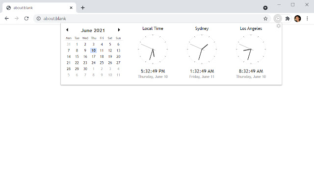 日历时钟 chrome谷歌浏览器插件_扩展第2张截图