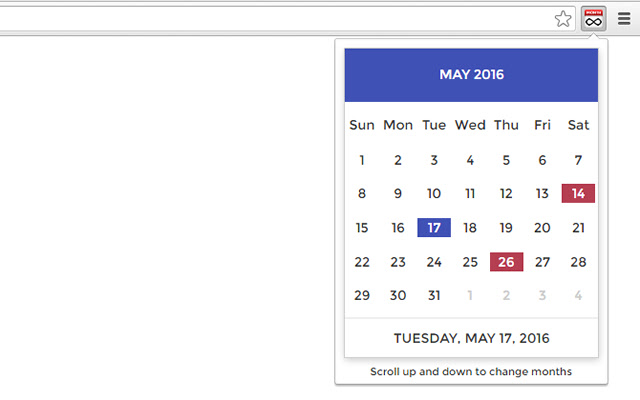 Infinite Monthly Calendar chrome谷歌浏览器插件_扩展第1张截图
