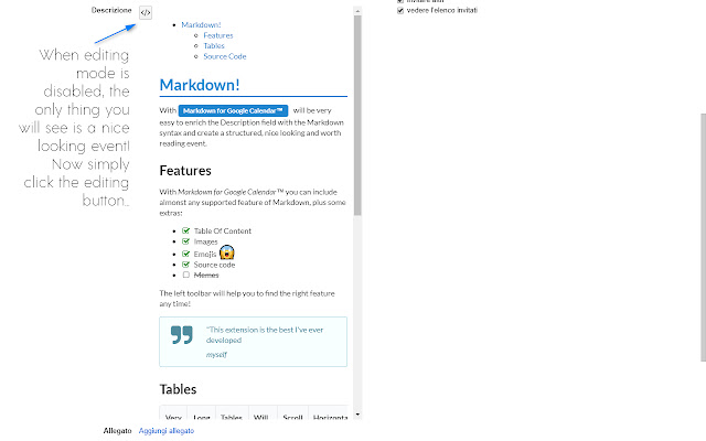 Markdown for Google Calendar™ chrome谷歌浏览器插件_扩展第1张截图