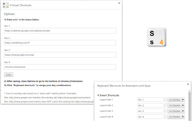 4 Smart Shortcuts chrome谷歌浏览器插件_扩展第1张截图