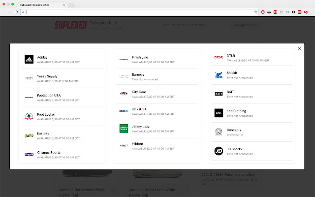 Suplexed: Sneaker Release Calendar chrome谷歌浏览器插件_扩展第2张截图