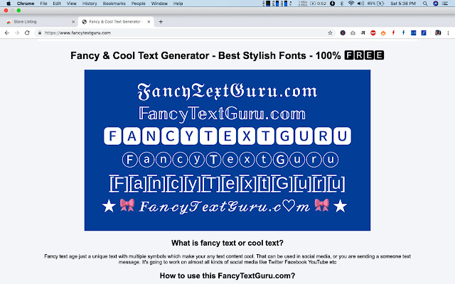 Fancy & Cool Text Generator chrome谷歌浏览器插件_扩展第1张截图