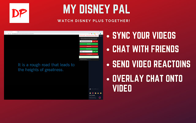 My Disney Pal - Watch Disney Plus Together! chrome谷歌浏览器插件_扩展第3张截图