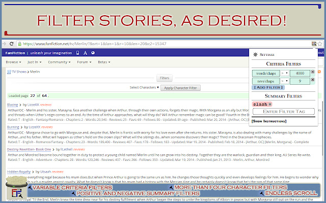 FanFic Filter chrome谷歌浏览器插件_扩展第1张截图
