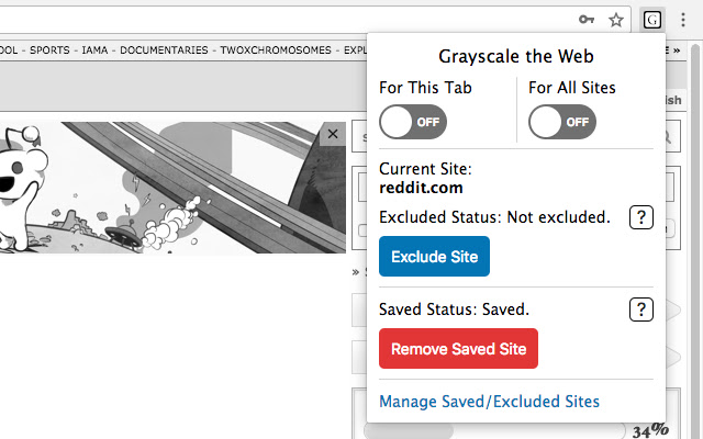 Grayscale the Web - Save Sites chrome谷歌浏览器插件_扩展第2张截图