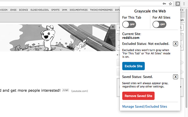 Grayscale the Web - Save Sites chrome谷歌浏览器插件_扩展第3张截图