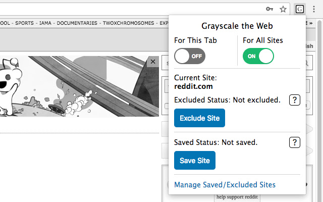 Grayscale the Web - Save Sites chrome谷歌浏览器插件_扩展第4张截图