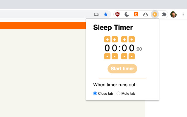 Sleep Timer chrome谷歌浏览器插件_扩展第1张截图
