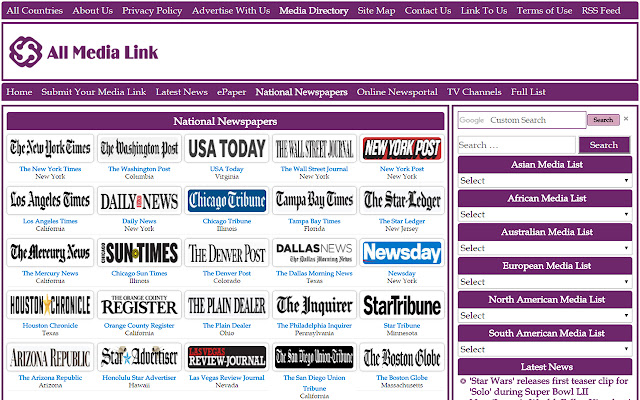 USA Newspapers, Live Radio & All Media Online chrome谷歌浏览器插件_扩展第2张截图