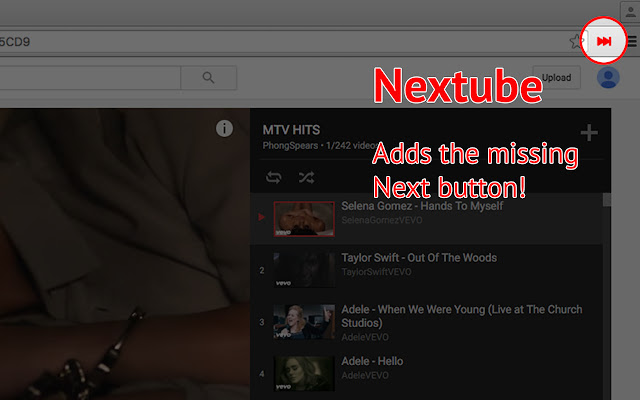 Nextube - The missing next button chrome谷歌浏览器插件_扩展第1张截图