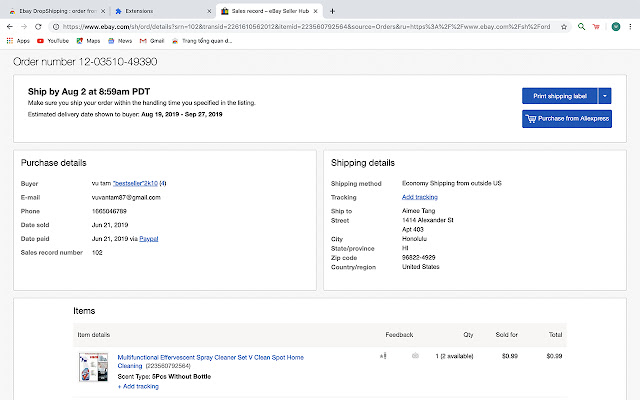 DropShipping Order from Ebay to Aliexpress chrome谷歌浏览器插件_扩展第2张截图