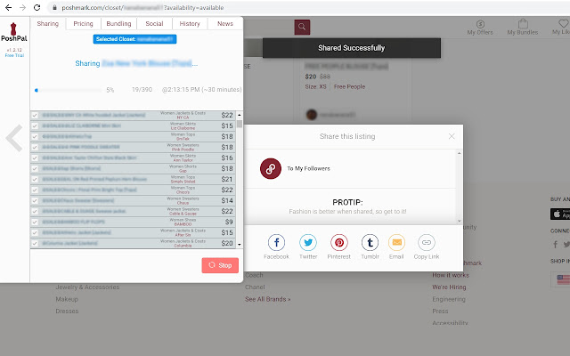 PoshPal | Unaffiliated Poshmark Closet Bot chrome谷歌浏览器插件_扩展第2张截图
