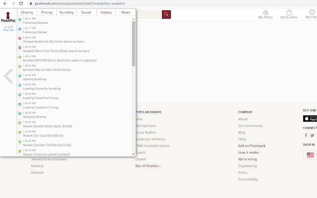 PoshPal | Unaffiliated Poshmark Closet Bot chrome谷歌浏览器插件_扩展第4张截图