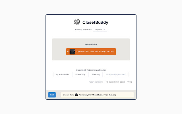 Closet Buddy | Poshmark Automation Tool chrome谷歌浏览器插件_扩展第4张截图