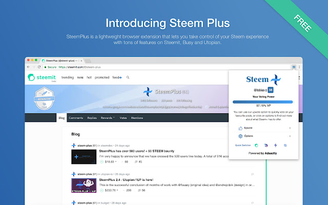 SteemPlus chrome谷歌浏览器插件_扩展第1张截图