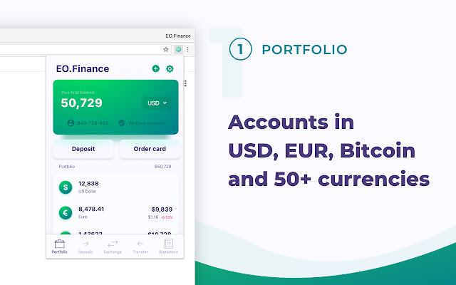 EO.Finance: Crypto & Fiat Wallet chrome谷歌浏览器插件_扩展第2张截图