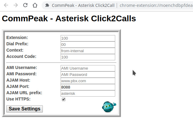 CommPeak - Asterisk Click2Call chrome谷歌浏览器插件_扩展第2张截图
