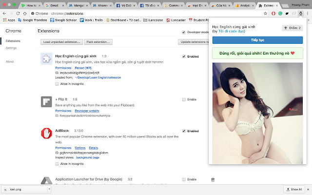 Học English cùng gái xinh chrome谷歌浏览器插件_扩展第3张截图